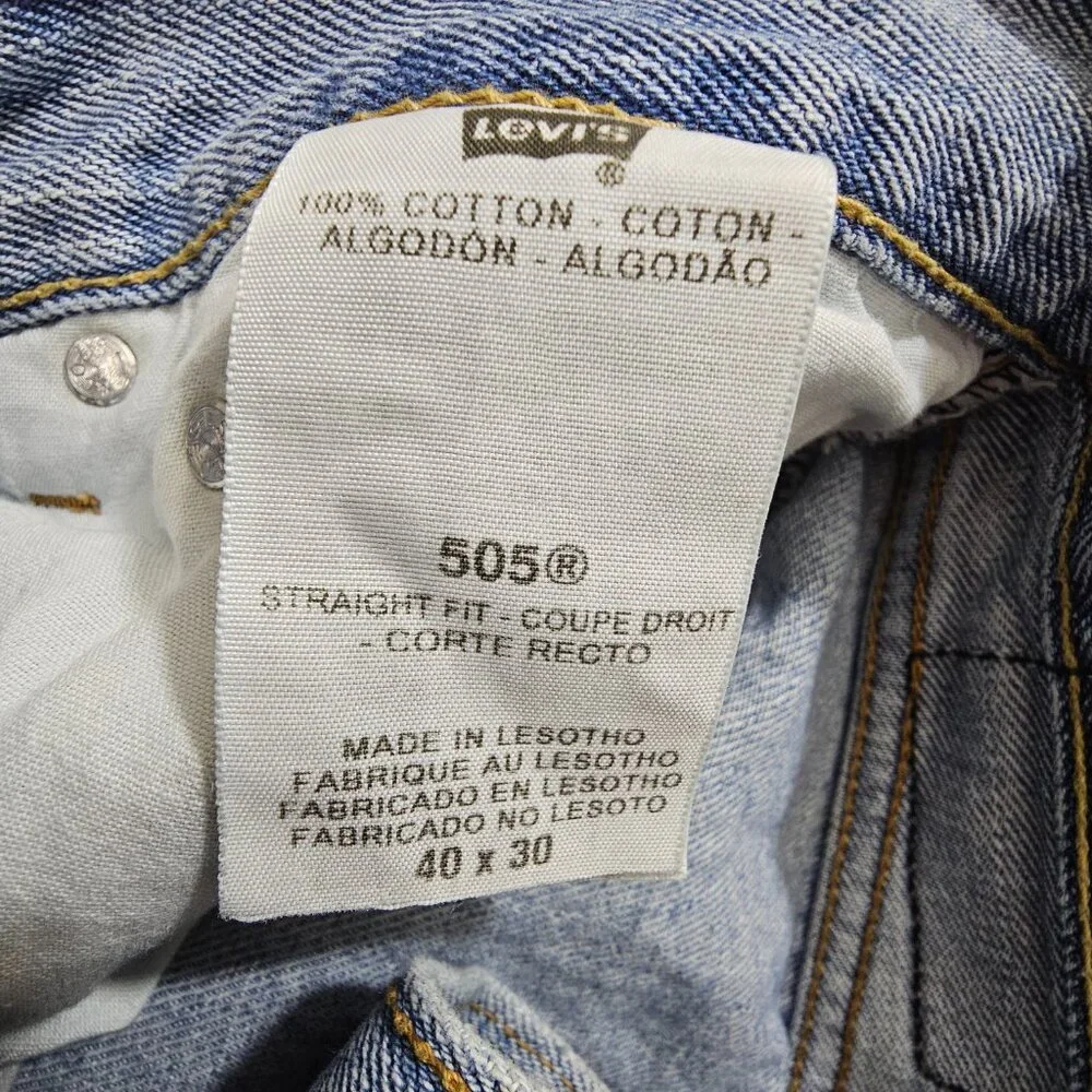 Levi's Men's‎ 505 Straight Fit Jeans/Denim Size 40x30 Lightwash